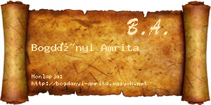 Bogdányi Amrita névjegykártya
